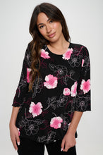 Load image into Gallery viewer, Plus Size Stretchy Merrow Top Quarter Sleeve -1058BN-QXP1-W380
