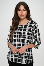Load image into Gallery viewer, Plus Size Stretchy Merrow Top Quarter Sleeve-1058BN-QXP1-W387
