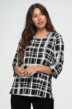 Load image into Gallery viewer, Plus Size Stretchy Merrow Top Quarter Sleeve-1058BN-QXP1-W387
