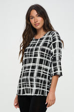 Load image into Gallery viewer, Plus Size Stretchy Merrow Top Quarter Sleeve-1058BN-QXP1-W387
