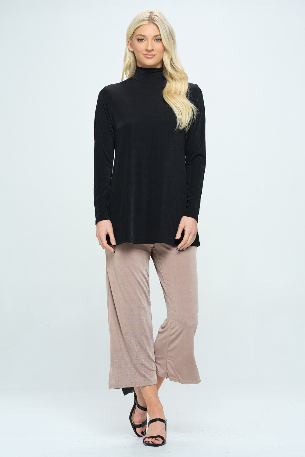 Mock turtleneck tunic top hotsell