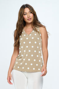 BNS V-Neck Print Tank Top-2056BN-TRP1-W360