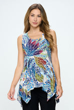 Load image into Gallery viewer, Colorful Peacock HIT Shark Bite Hem Tank- 2057HT-TRP1-W354
