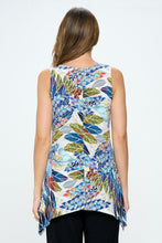 Load image into Gallery viewer, Colorful Peacock HIT Shark Bite Hem Tank- 2057HT-TRP1-W354
