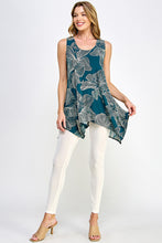 Load image into Gallery viewer, Tropical Hibiscus HIT Shark Bite Hem Tank- 2057HT-TRP1-W350
