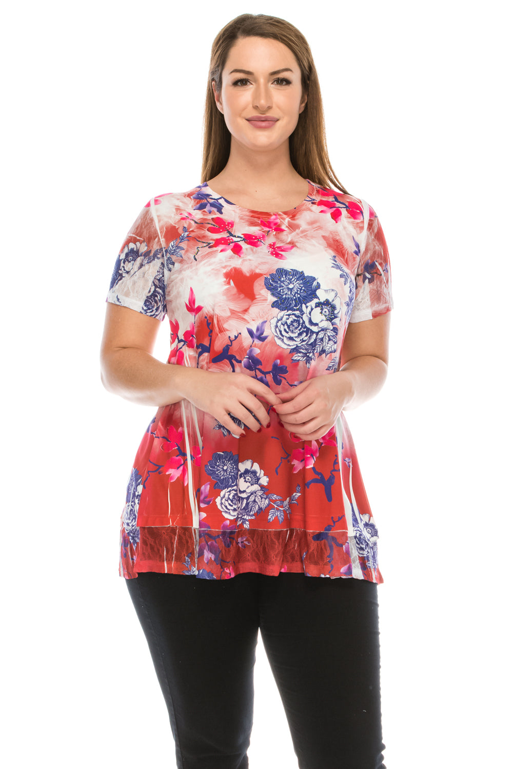 Jostar Women's HIT Bottom Layered Top Short Sleeve Sublimation Rhinestone, 326HT-SUC-R-U141 - Jostar Online