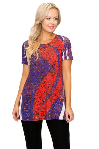 Jostar Women's HIT Slub Bottom Layered Top Short Sleeve Sublimation Rhinestone, 326HT-SU-R-U174 - Jostar Online