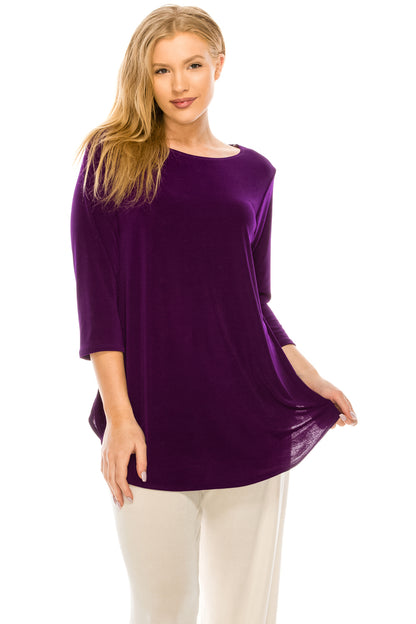 Jostar Women's Stretch Rounded Bottom Tunic Top, 346BN-Q - Jostar Online