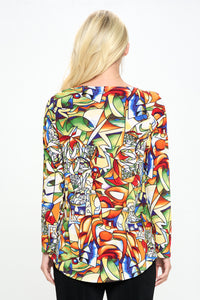 BNS V-Neck High and Low Top-3060BN-LRP1-W329