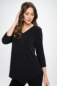 Plus Size HIT Point V-Neck Top-362HT-QXS1