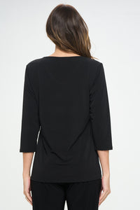 Plus Size HIT Point V-Neck Top-362HT-QXS1