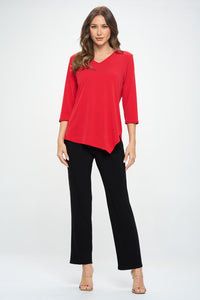 Plus Size HIT Point V-Neck Top-362HT-QXS1