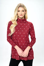 Load image into Gallery viewer, Mir Split Mock Neck Top-371MU-LRP1-W334
