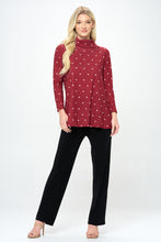 Load image into Gallery viewer, Mir Split Mock Neck Top-371MU-LRP1-W334
