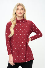 Load image into Gallery viewer, Mir Split Mock Neck Top-371MU-LRP1-W334
