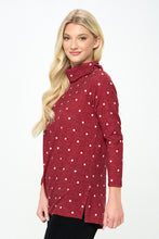 Load image into Gallery viewer, Mir Split Mock Neck Top-371MU-LRP1-W334
