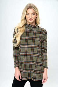 Mir Split Mock Neck Top-371MU-LRP1-W335