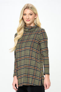 Mir Split Mock Neck Top-371MU-LRP1-W335