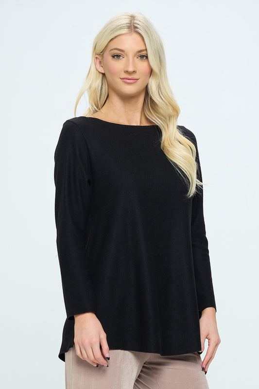 Mir Brushed Boat Neck Tunic-377MB-LRS1