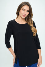 Load image into Gallery viewer, HIT Round Neck 3/4 Sleeve Slit Top-3079HT-QRS1
