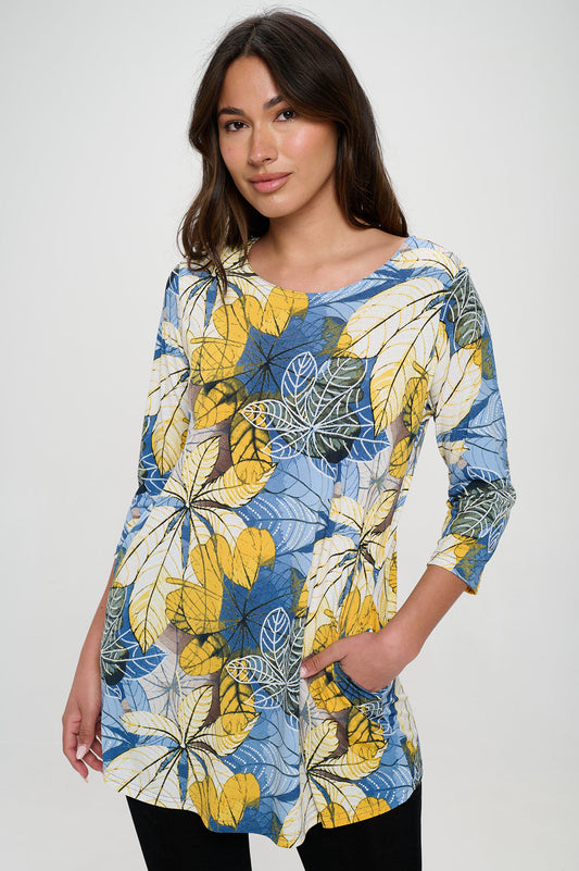 Plus Size HIT Round Neck Tunic W/Pocket-3086HT-QXP1-K-W359