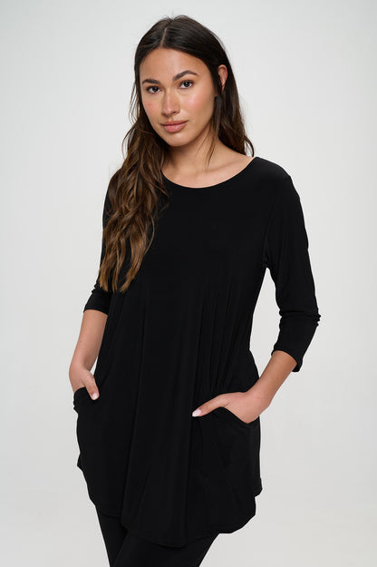 HIT Round Neck Tunic W/Pocket-3086HT-QRS1-K