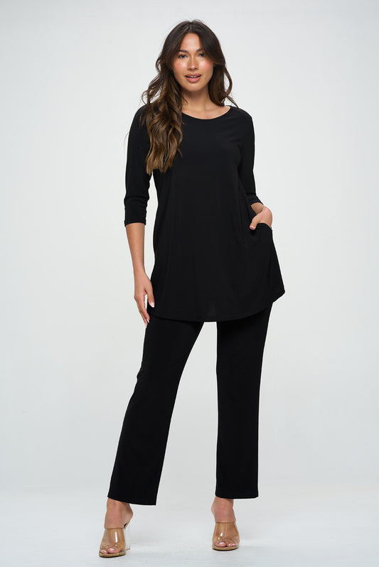 HIT Round Neck Tunic W/Pocket-3086HT-QRS1-K