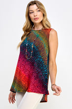 Load image into Gallery viewer, Boat Neckline Print Tank Top-2063HT-TRP1-W182

