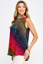 Load image into Gallery viewer, Boat Neckline Print Tank Top-2063HT-TRP1-W182
