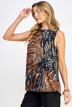 Load image into Gallery viewer, Boat Neckline Print Tank Top-2063HT-TRP1-W207
