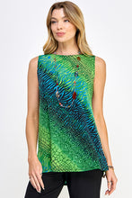 Load image into Gallery viewer, Boat Neckline Print Tank Top-2063HT-TRP1-W182
