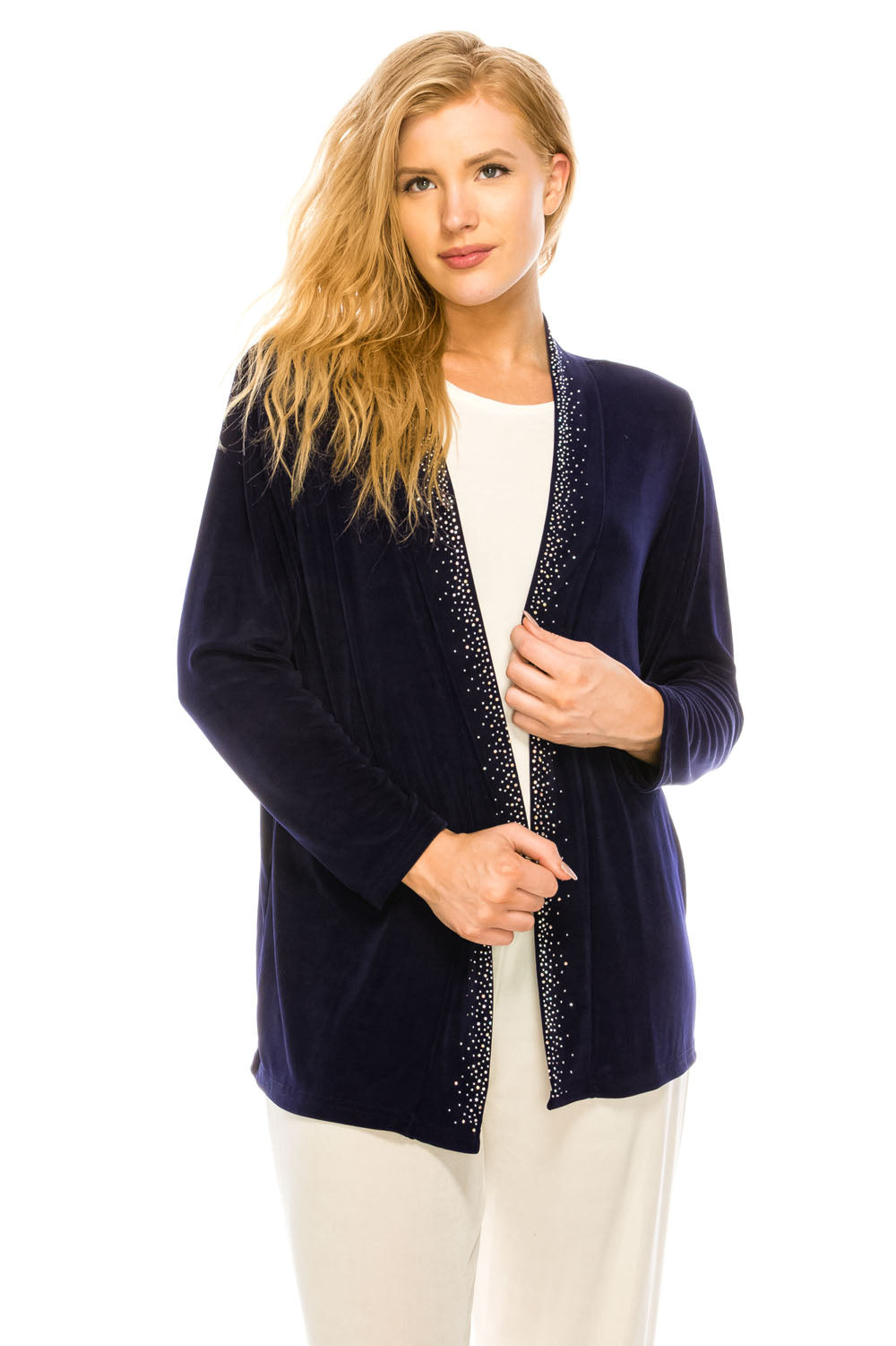 Jostar Women's Non Iron Drape Jacket Long Sleeve Rhinestones-400AY-L-R-R080 - Jostar Online
