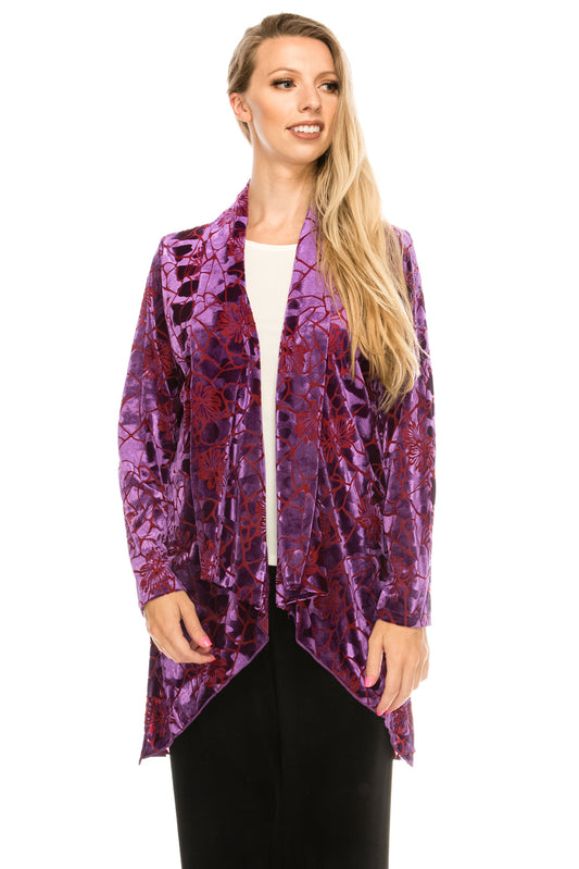 Jostar Women's Velvet Burnout Vegas Jacket Long Sleeve, 424VB-LP-B014 - Jostar Online