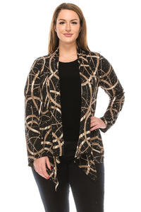 Jostar Women's Glitter Mid Cut Jacket Long Sleeve Print Glitter, 428GL-LP-G008 - Jostar Online