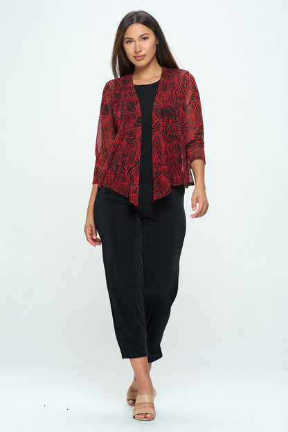 Mesh Printed Cardigan-4082MR-QRP1-W344