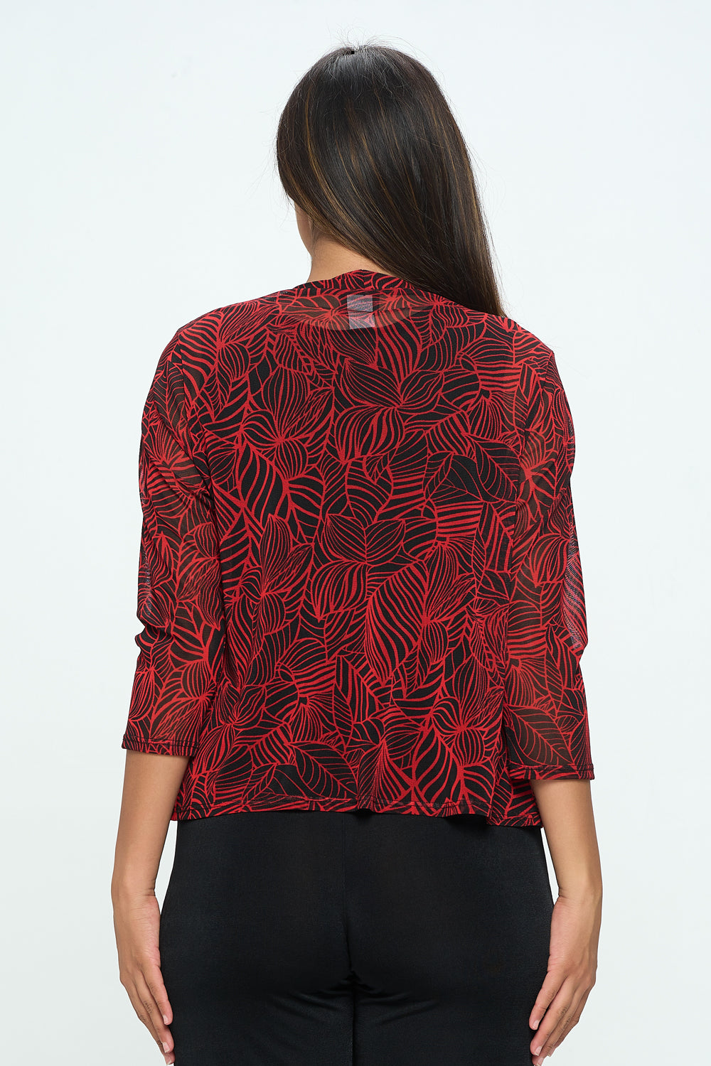 Mesh Printed Cardigan-4082MR-QRP1-W344