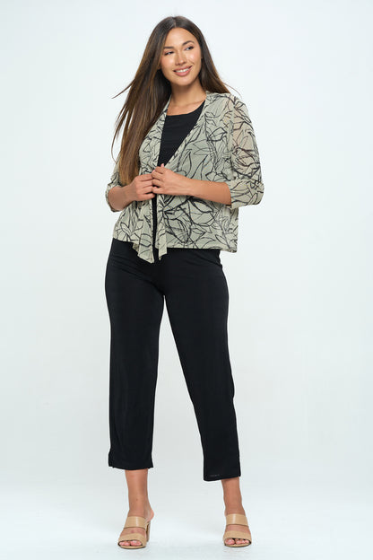 Mesh Printed Cardigan-4082MR-QRP1-W349