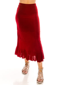 Plus Size Non Iron Tier Skirt-6008AY-AXS1