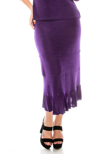 Plus Size Non Iron Tier Skirt-6008AY-AXS1