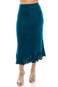 Plus Size Non Iron Tier Skirt-6008AY-AXS1