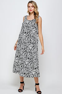 Stretchy Long Tank Dress Print 7000BN-TRP1-W289 - Jostar Online