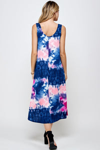 Stretchy Long Tank Dress Print 7000BN-TRP1-W294 - Jostar Online