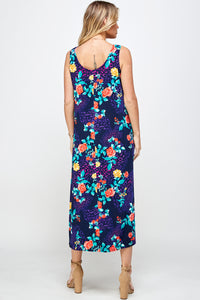 Stretchy Long Tank Dress Print 7000BN-TRP1-W301 - Jostar Online