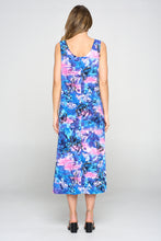 Load image into Gallery viewer, Plus Size Print Stretchy Tank Long Dress Sleeveless-7000BN-TXP1-W305
