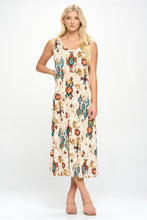 Load image into Gallery viewer, Plus Size Print Tank Long Dress Sleeveless- 7000BN-TXP1-W317
