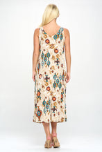 Load image into Gallery viewer, Plus Size Print Tank Long Dress Sleeveless- 7000BN-TXP1-W317
