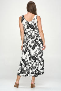 Stretchy Long Tank Dress Print -7000BN-TRP1-W324