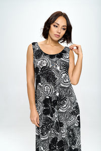 Stretchy Long Tank Dress Print - 7000BN-TRP1-W325