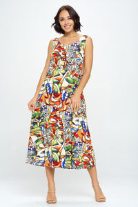 Stretchy Long Tank Dress Print - 7000BN-TRP1-W329