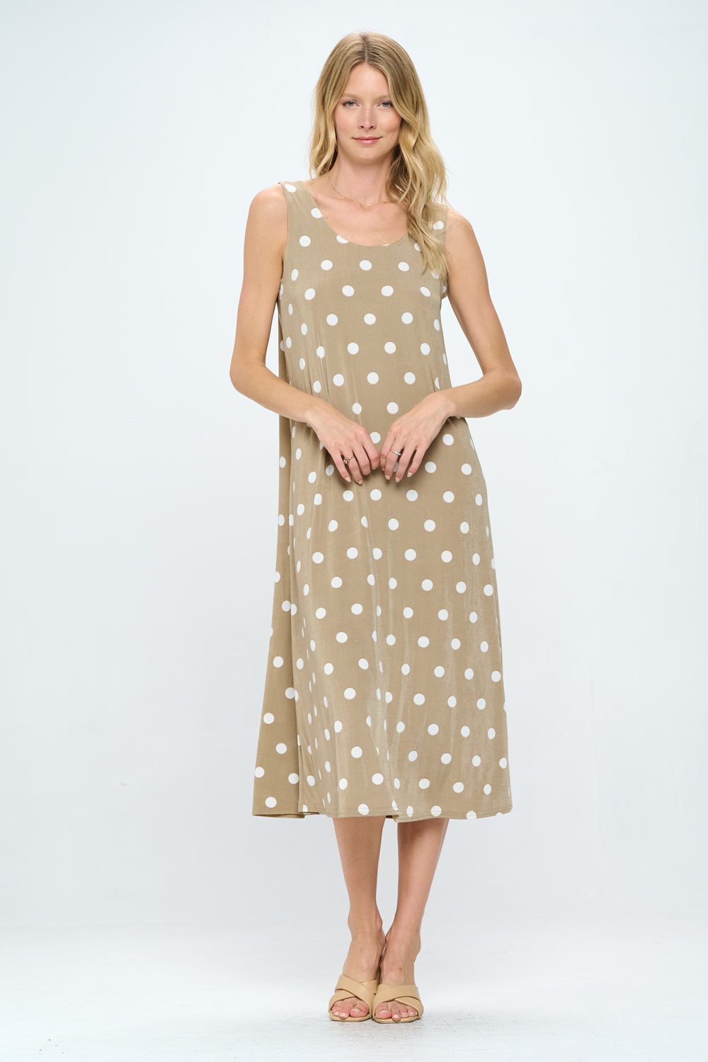 Plus Size Print Tank Long Dress Sleeveless- 7000BN-TXP1-W360